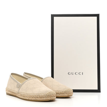 Gucci Washed Cotton Miro Soft Calfskin GG Monogram Espadrilles 36.5 White Mystic White 9 of 9