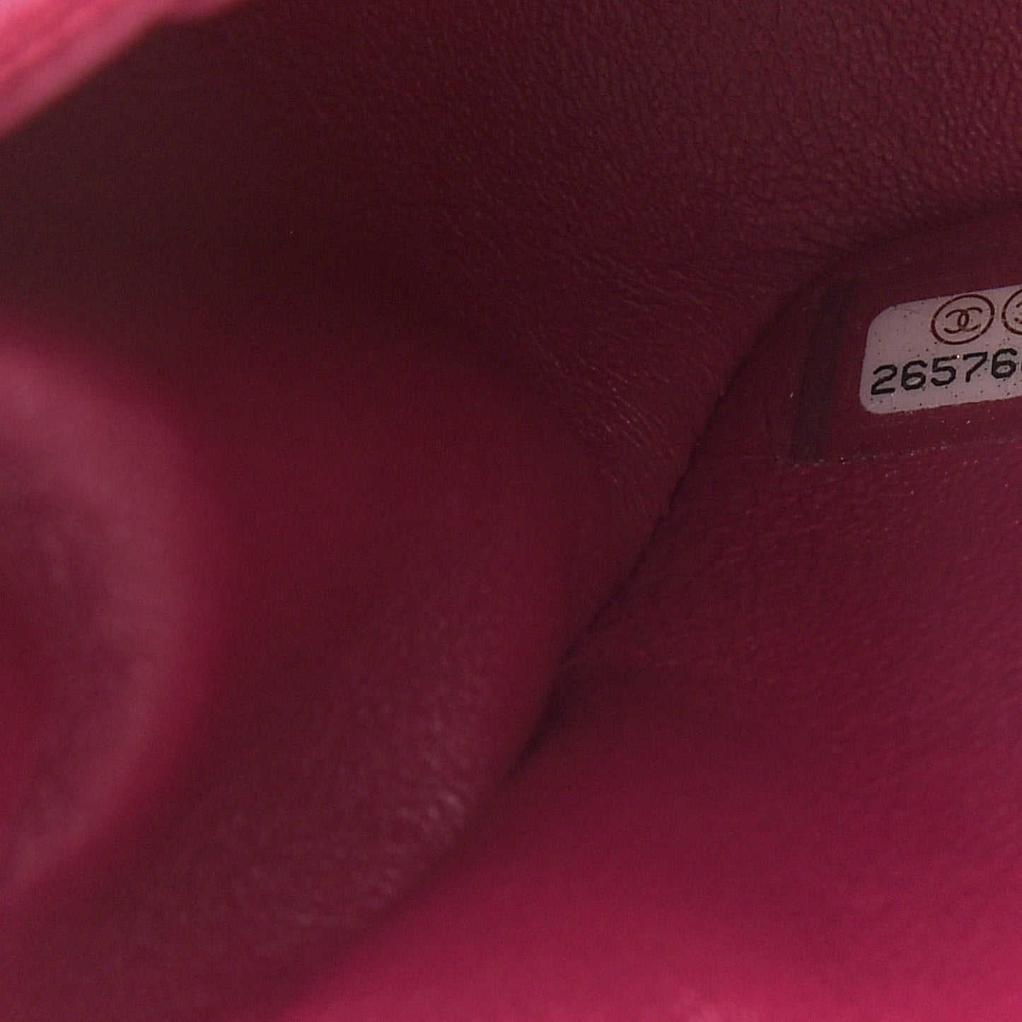 Lambskin Chevron Quilted Mini Rectangular Flap Dark Pink