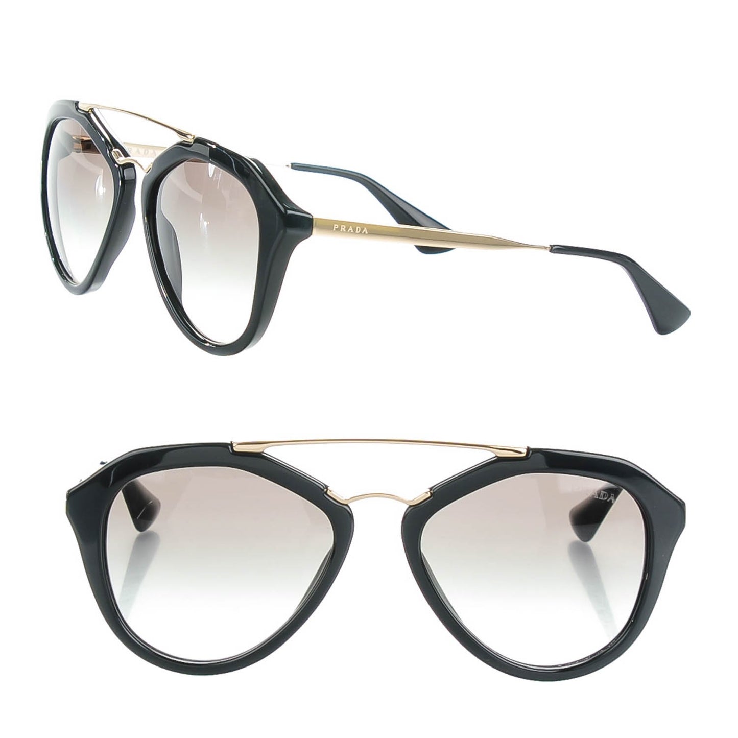 Acetate Metal Cinema Sunglasses SPR 12Q Black