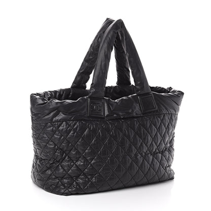 Chanel Nylon Quilted Large Coco Cocoon Tote Black 2 of 8