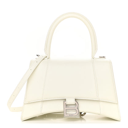 Balenciaga Grained Calfskin Small Hourglass Top Handle Bag White 1 of 9
