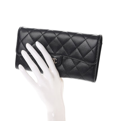 Chanel Caviar Quilted Large Flap Wallet Black 2 of 9