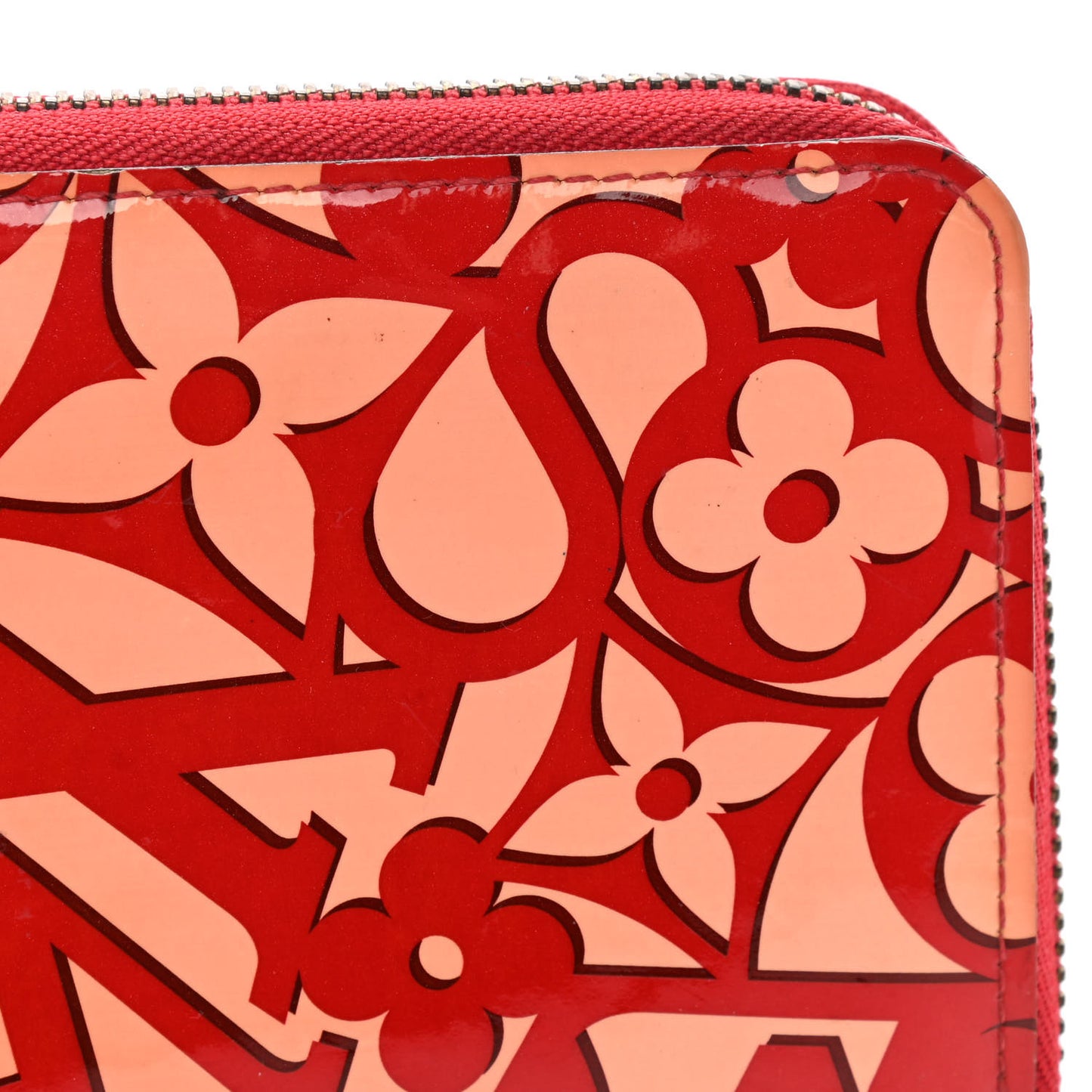 Patent Sweet Monogram Zippy Wallet Pomme D'Amour