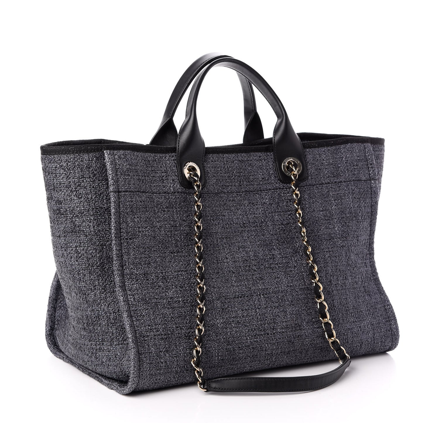 Lurex Boucle Medium Deauville Tote Black
