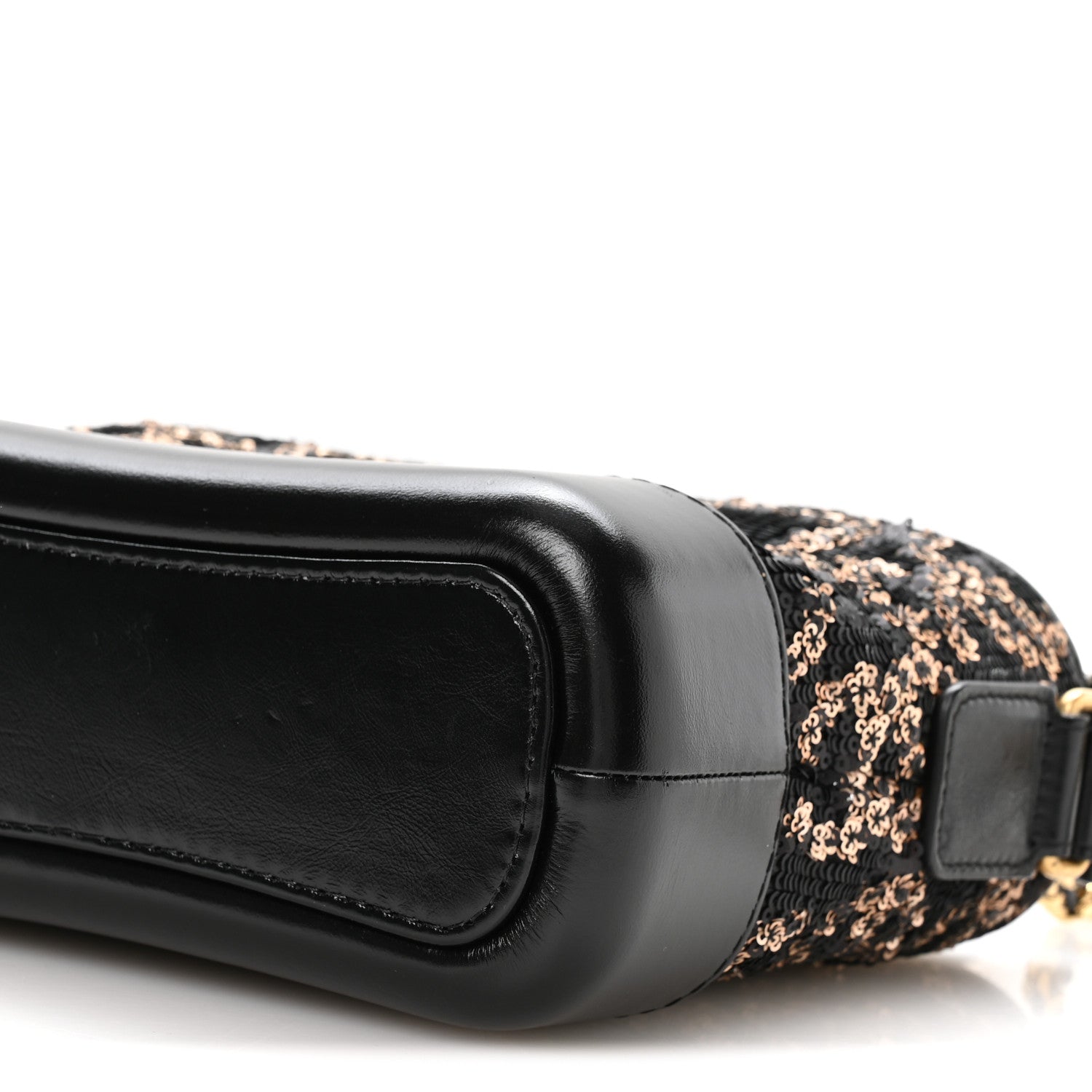 Chanel Sequin Calfskin Small Gabrielle Hobo Black Gold 10 of 11