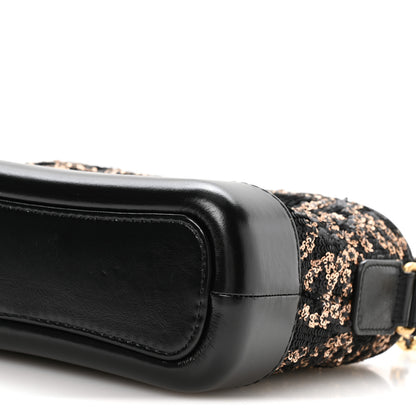 Chanel Sequin Calfskin Small Gabrielle Hobo Black Gold 10 of 11