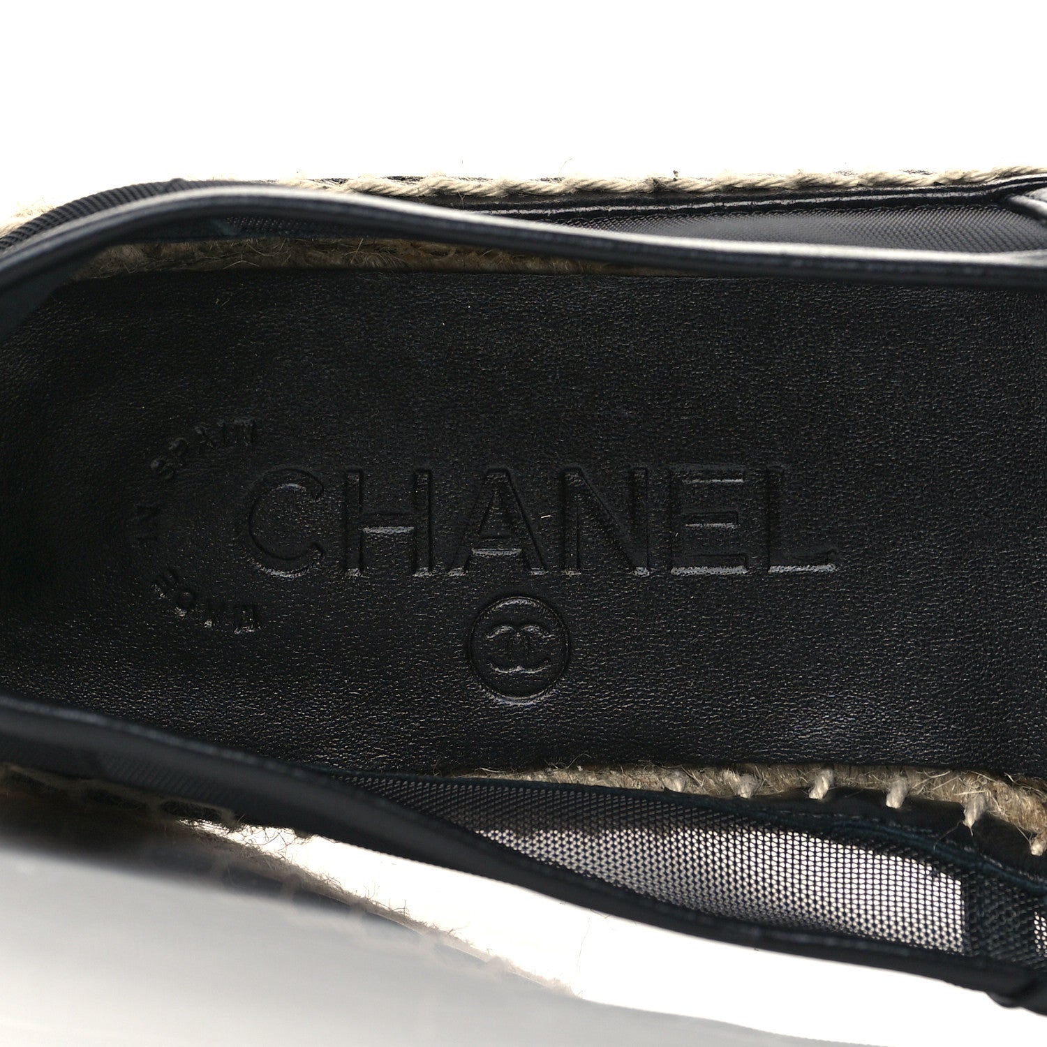 Chanel Mesh Grosgrain CC Espadrilles 36 Black 8 of 9