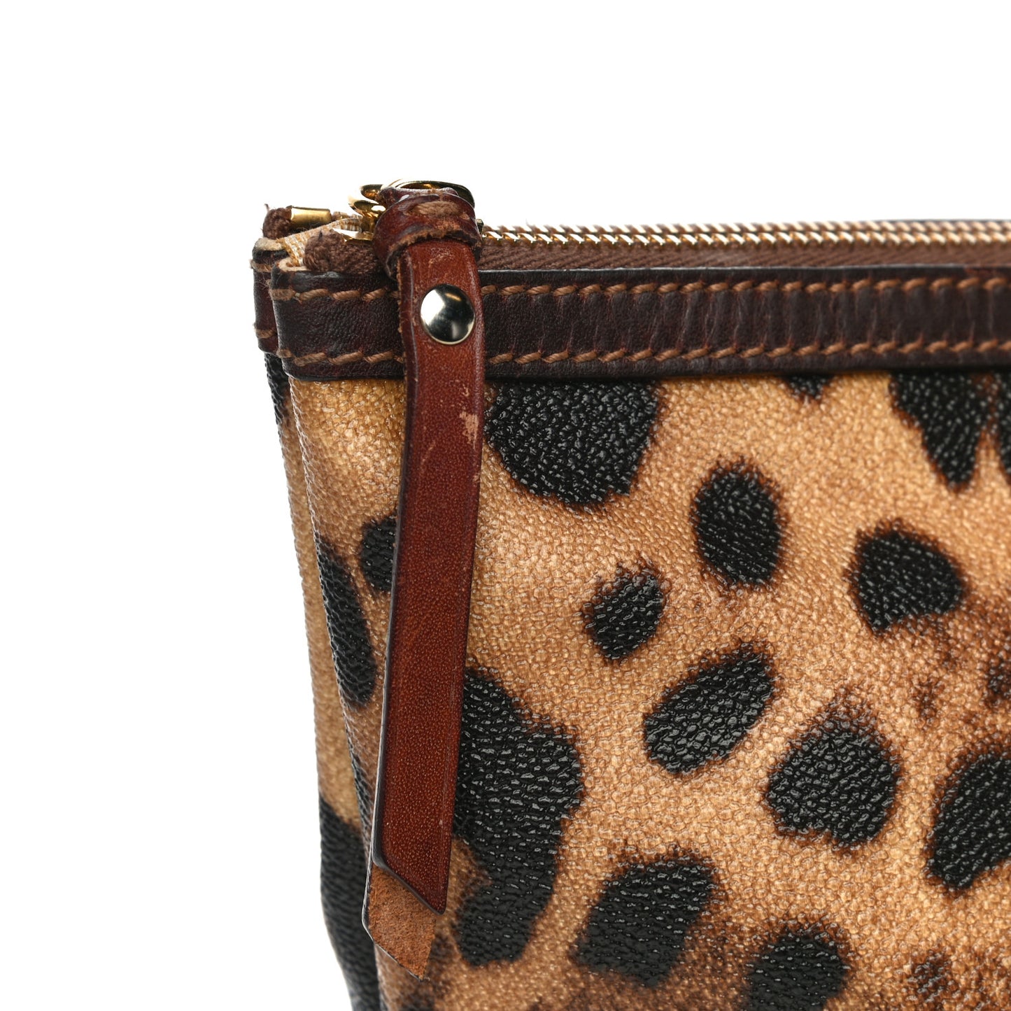 Coated Canvas Leopard Print Tote