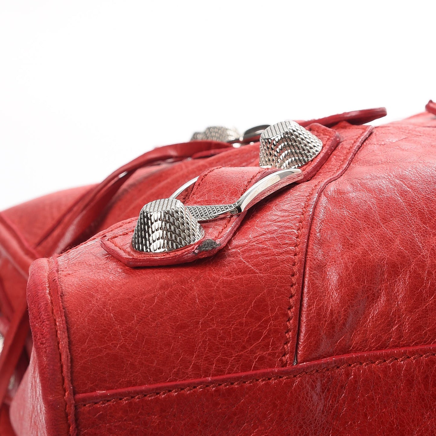 Agneau Giant 21 Silver Hardware City Bag Tomato