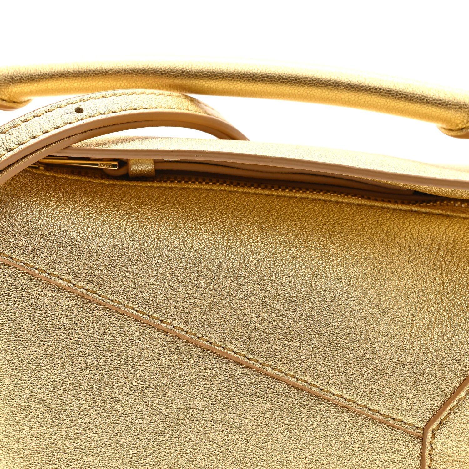 Loewe Laminated Lambskin Mini Puzzle Edge Bag Gold 7 of 9