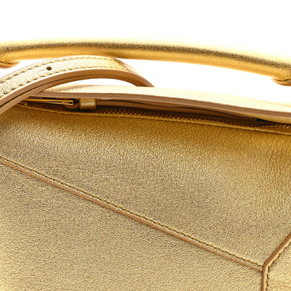 Loewe Laminated Lambskin Mini Puzzle Edge Bag Gold 7 of 9