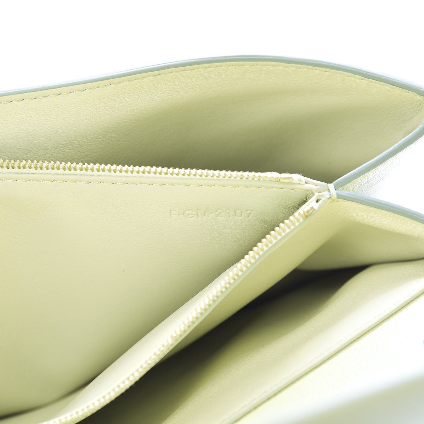 Calfskin Folded Clutch With Strap Jade