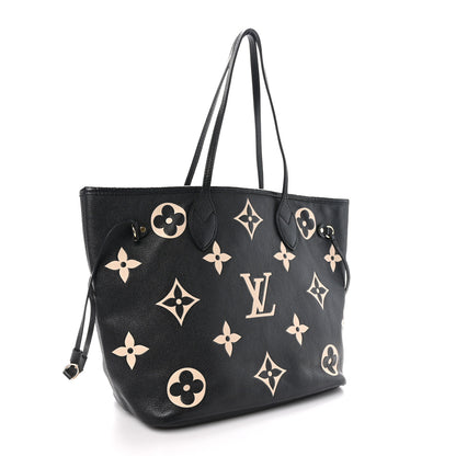 Louis Vuitton Empreinte Monogram Giant Neverfull MM Black Beige 4 of 10