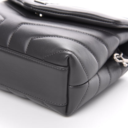 Saint Laurent Calfskin Y Quilted Monogram Toy Loulou Crossbody Bag Storm 9 of 9