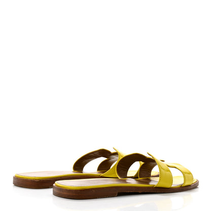 Hermes Patent Oran Sandals 39 Paille 4 of 13