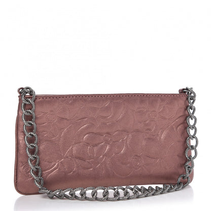 Chanel Metallic Lambskin Camellia Chain Pouch Pink 3 of 9