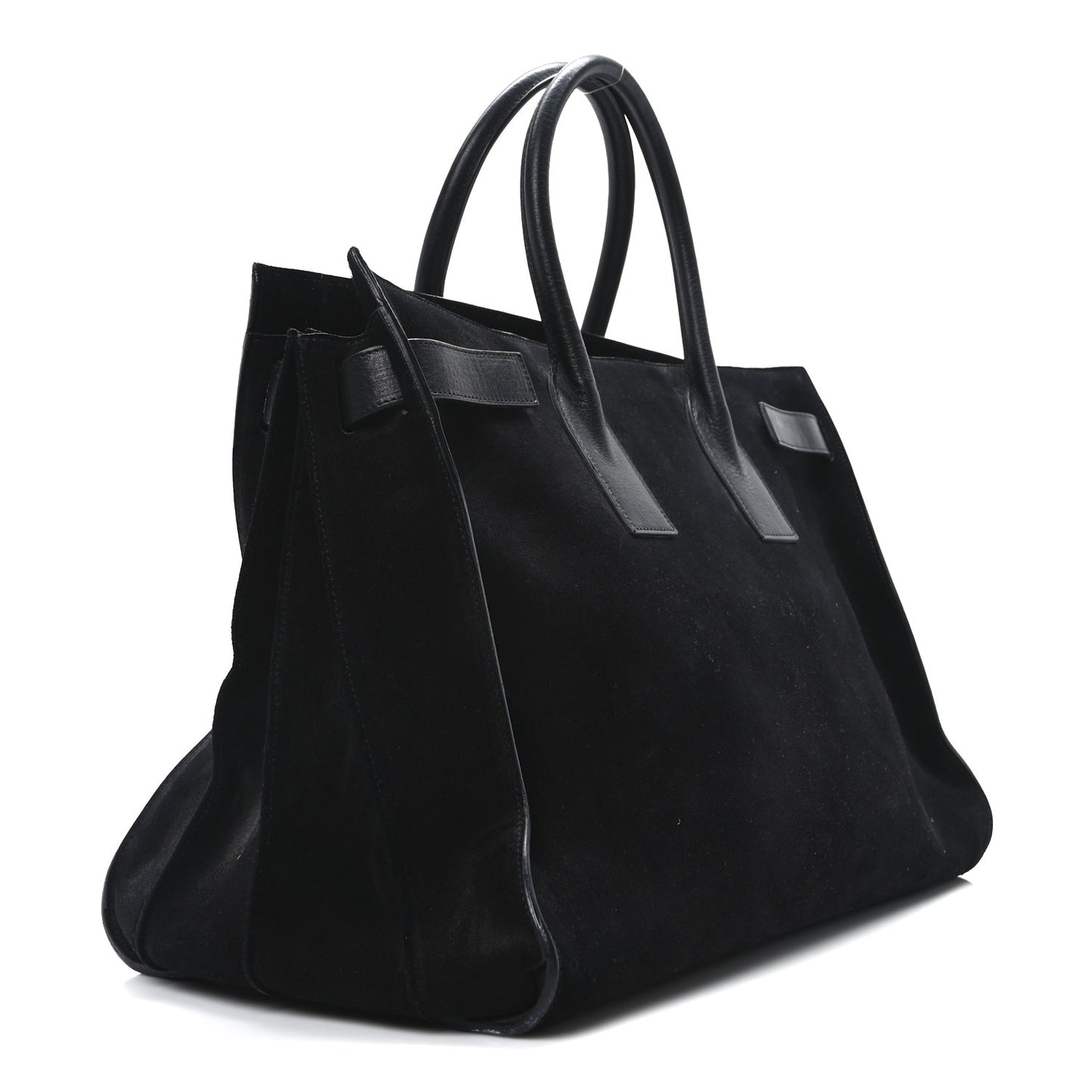 Suede Calfskin Large Sac De Jour Carryall Black