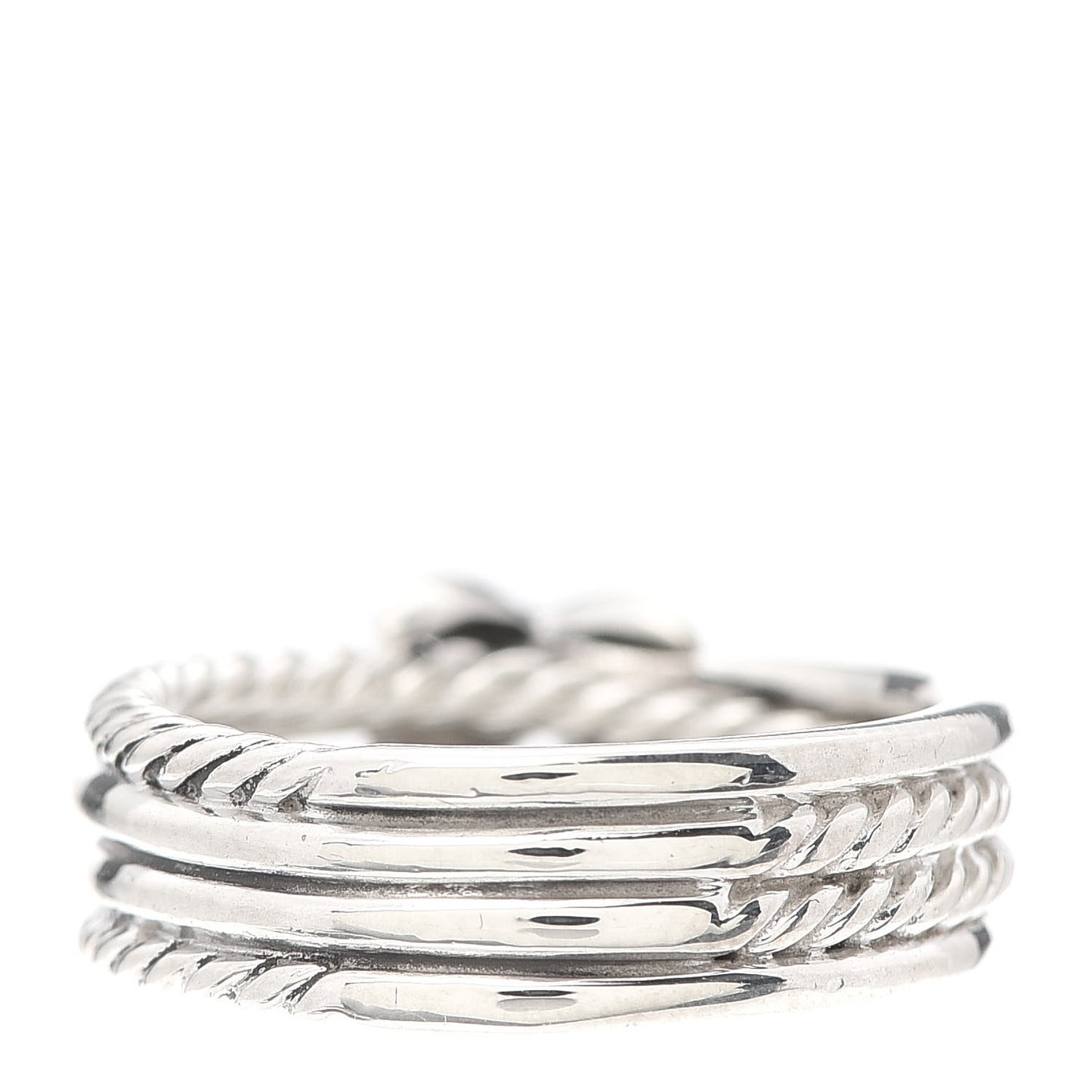 Sterling Silver Diamond X Crossover Ring 50 5.25