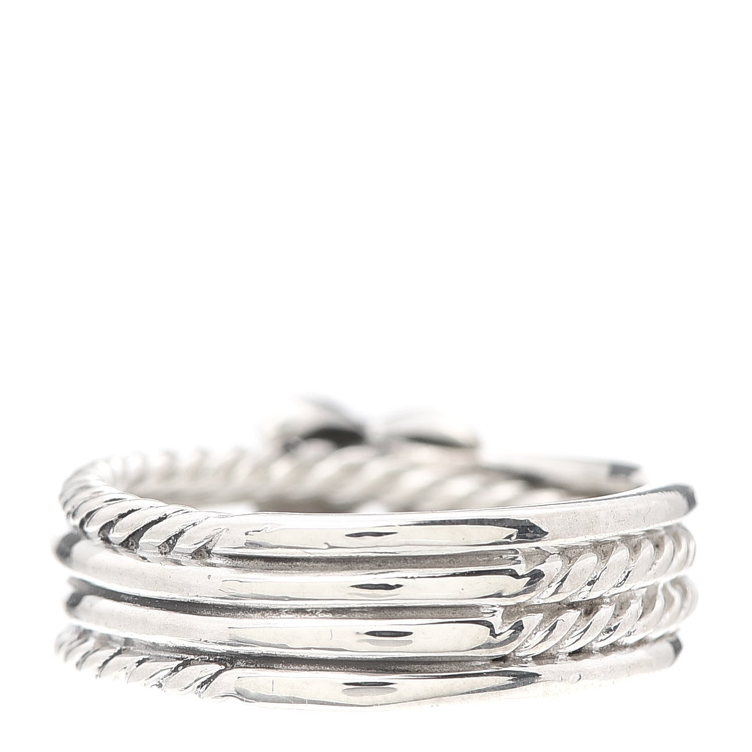 David Yurman Sterling Silver Diamond X Crossover Ring 50 5.25 3 of 4