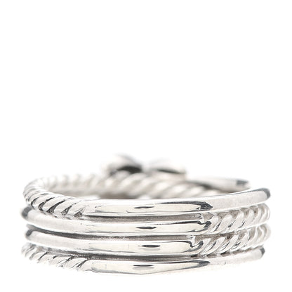 David Yurman Sterling Silver Diamond X Crossover Ring 50 5.25 3 of 4