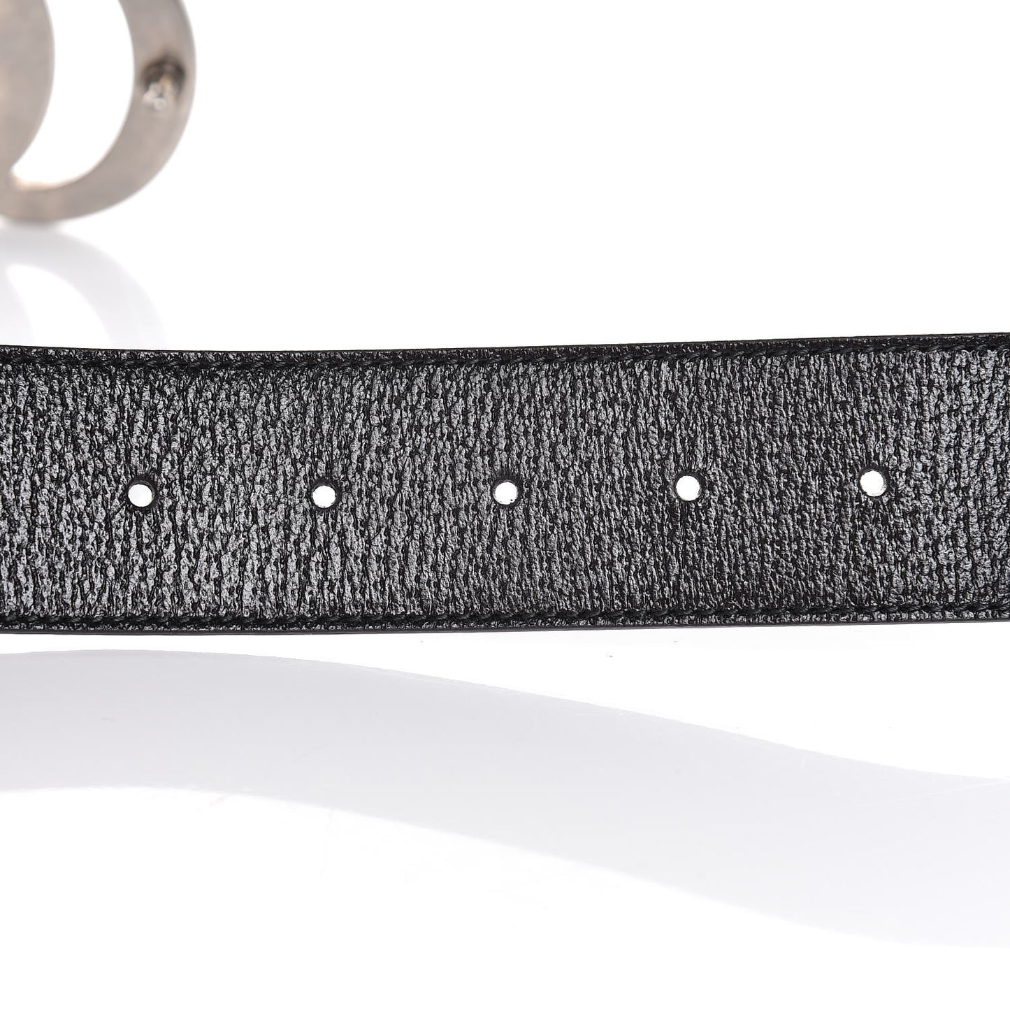 Textured Dollar Calfskin Nickel Double G 40mm Belt 95 38 Black