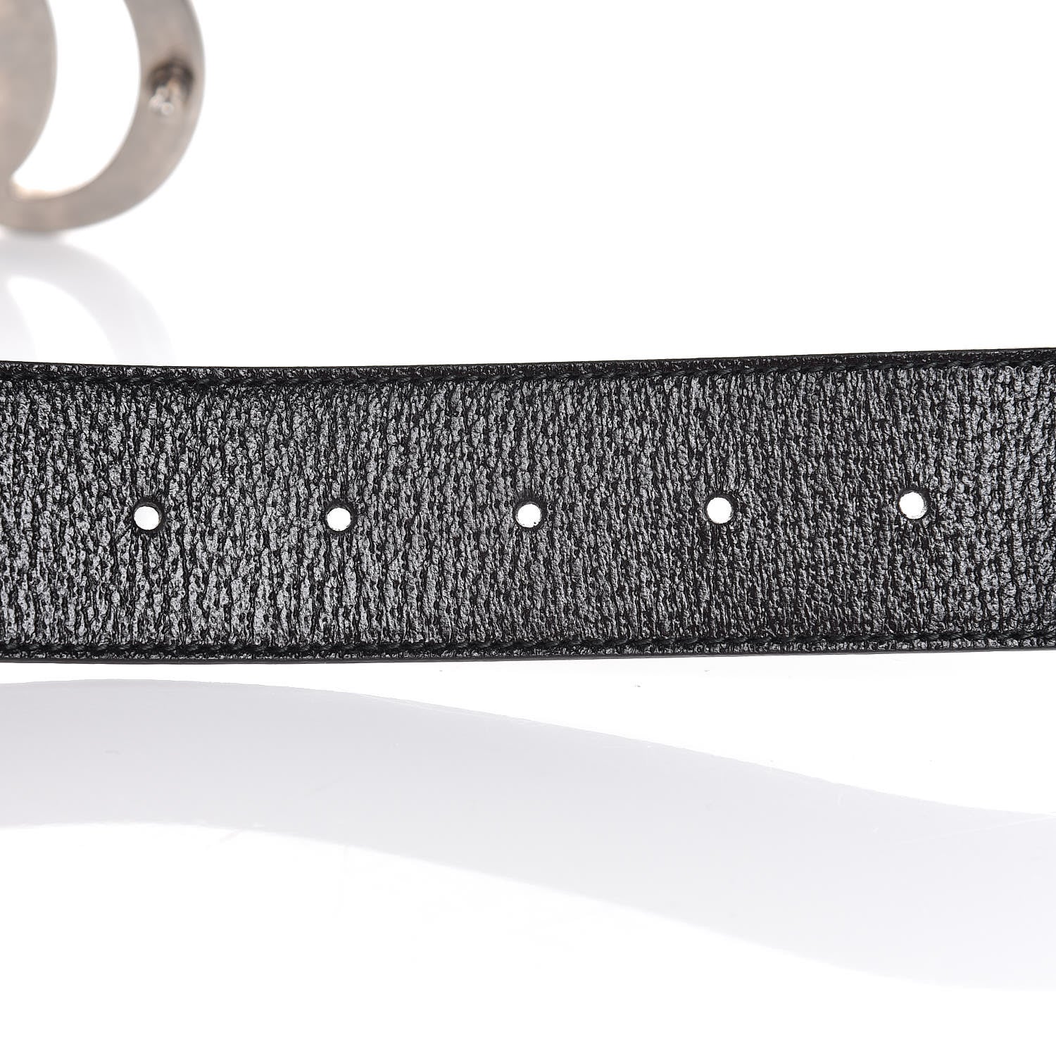 Gucci Textured Dollar Calfskin Nickel Double G 40mm Belt 95 38 Black 5 of 7