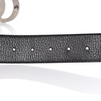 Gucci Textured Dollar Calfskin Nickel Double G 40mm Belt 95 38 Black 5 of 7