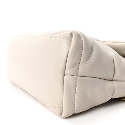 Saint Laurent Lambskin Quilted Small Loulou Puffer Monogram Chain Satchel Blanc Vintage 10 of 11