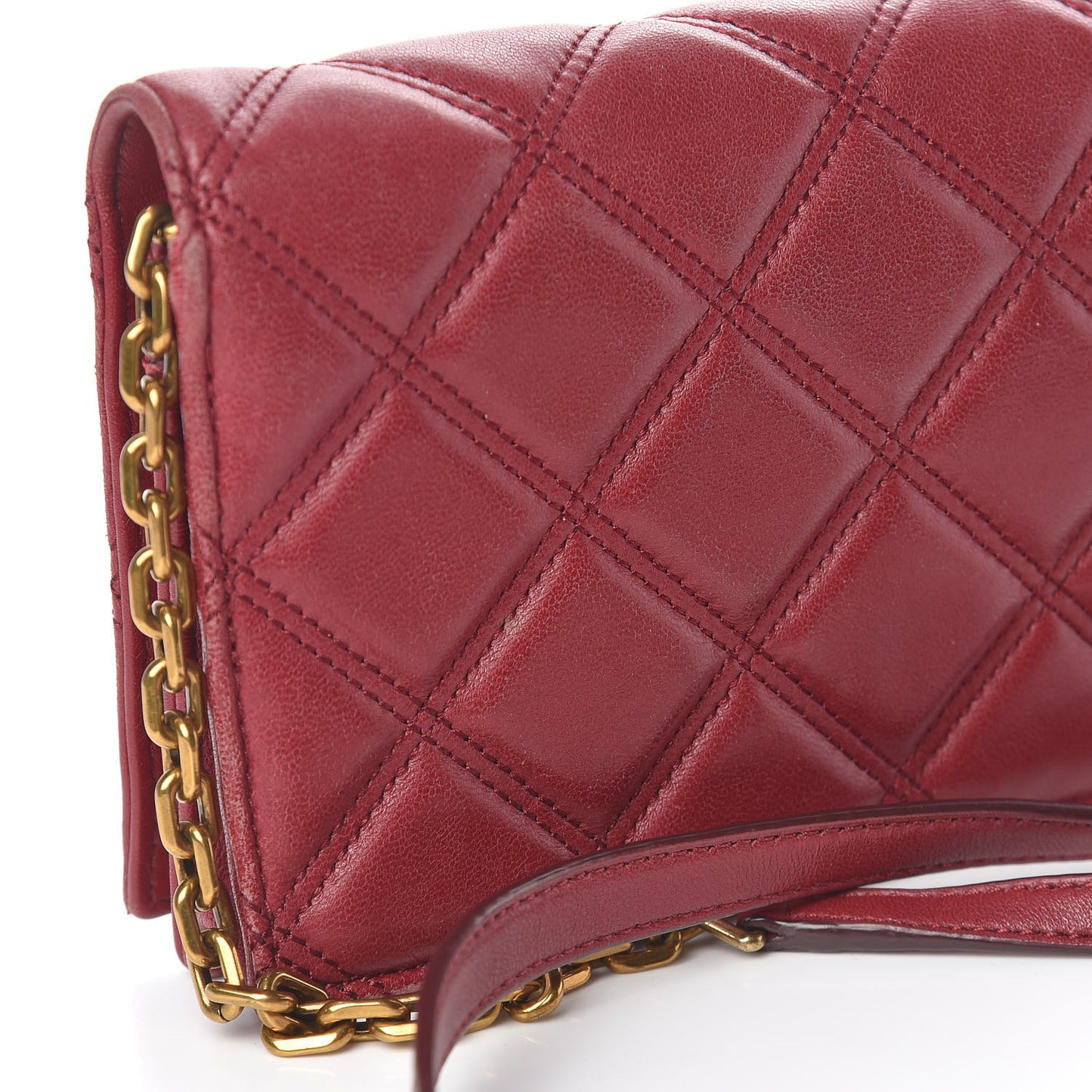Lambskin Matelasse Double J Wallet On Chain Red