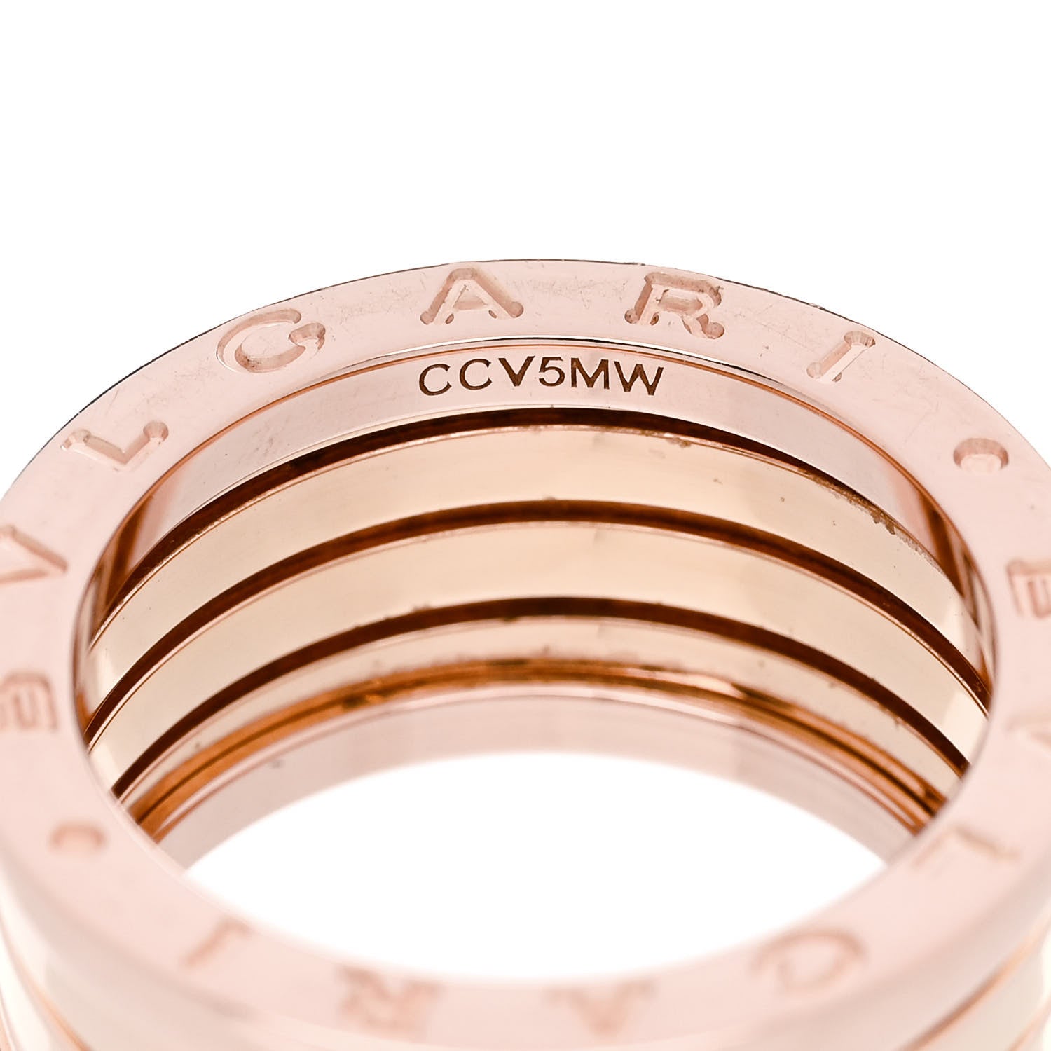 Bulgari 18K Rose Gold B.Zero1 Four-Band Ring 55 7.25 5 of 5