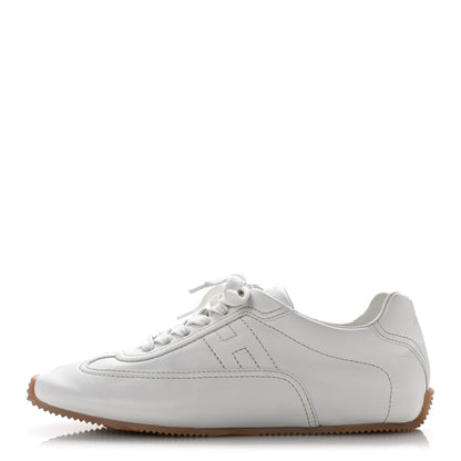 Hermes Supple Calfskin Master Sneakers 38 Beige Glaise 1 of 10