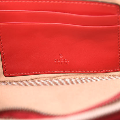 Gucci Calfskin Matelasse Mini GG Marmont Chain Crossbody Bag Hibiscus Red 6 of 13