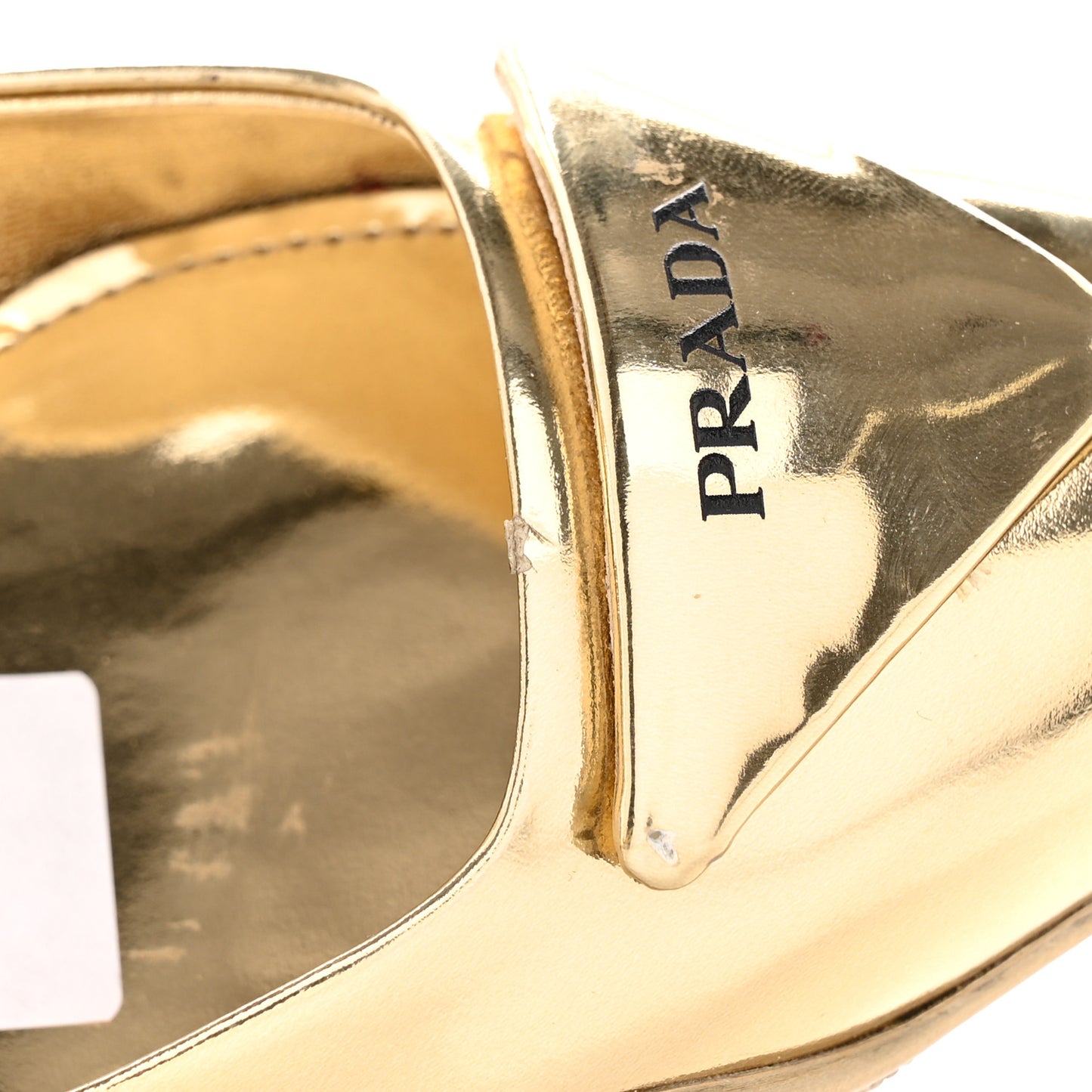 Spazzolato Triangle Logo Pointed Toe 45mm Slingback Pumps 36 Platino