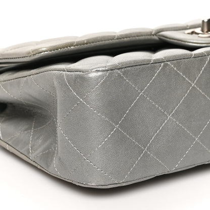 Chanel Metallic Lambskin Quilted Medium Double Flap Silver 8 of 12
