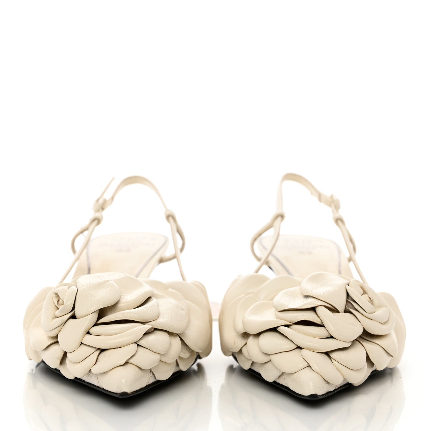 Valentino Garavani Kidskin Atelier 03 Rose Edition Slingback 40mm Pumps 38.5 Avorio 2 of 14