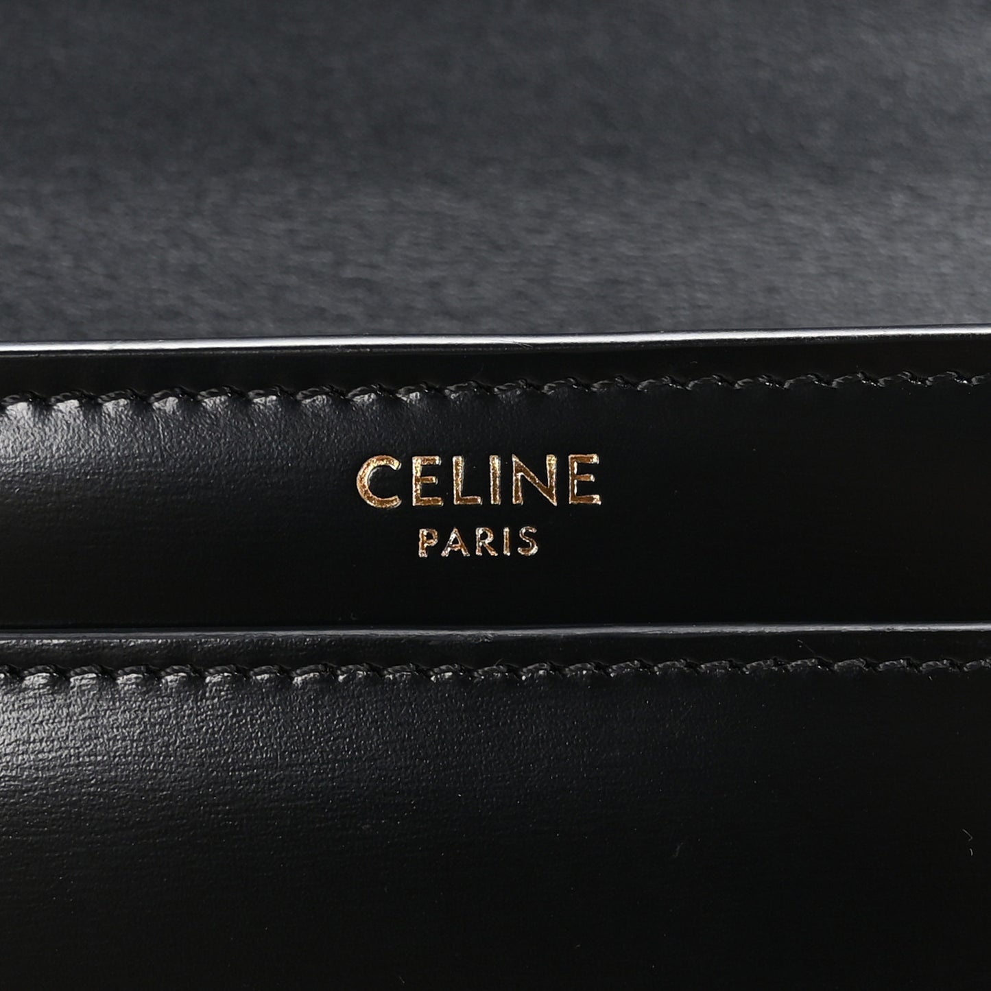 Shiny Calfskin Triomphe Chain Shoulder Bag Black
