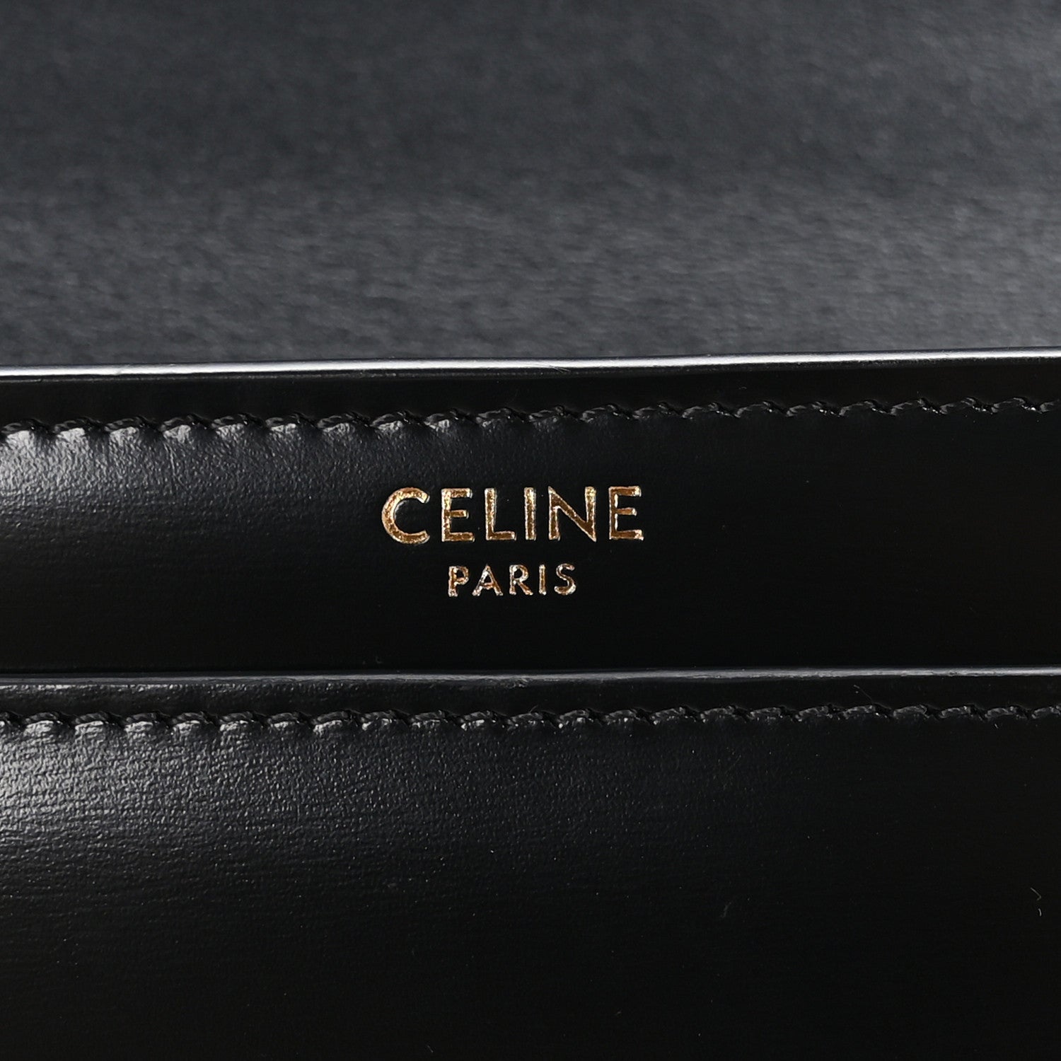 Celine Shiny Calfskin Triomphe Chain Shoulder Bag Black 7 of 10