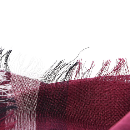 Burberry Wool Silk Gauze Giant Check Scarf Claret 5 of 8