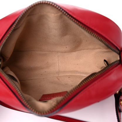 Gucci Calfskin Matelasse Mini GG Marmont Chain Shoulder Bag Hibiscus Red 5 of 17