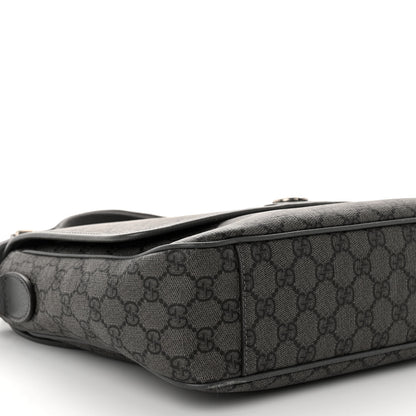 Gucci Tender GG Supreme Monogram Textured Dollar Calfskin Ophidia Messenger Bag Grey Black Graphite Grey 8 of 9