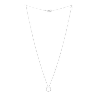 Roberto Coin 18K White Gold Diamond Small Tiny Treasures Circle Pendant Necklace 2 of 5