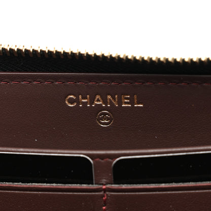 Chanel Aged Calfskin Quilted Lucky Charms 2.55 Reissue Zip Around Wallet Black 6 of 9
