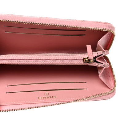Chanel Iridescent Caviar Quilted Medium Zip Around Wallet Pink 5 of 10