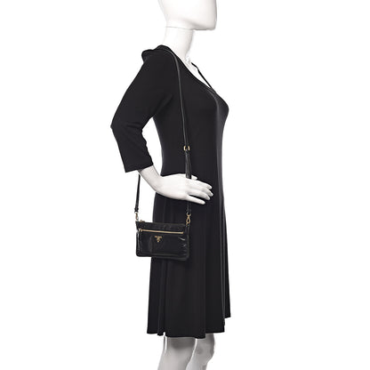 Prada Craquele Zip Crossbody Black 2 of 11