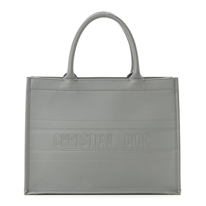 Christian Dior Calfskin Embossed Medium Book Tote Grey 1 of 13