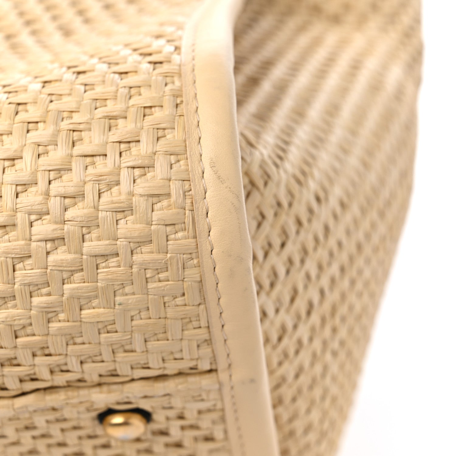 Chanel Straw Raffia Calfskin Chain Medium Deauville Tote Beige Black 10 of 10