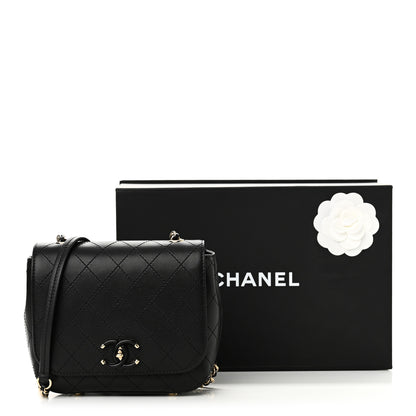 Chanel Calfskin Stitched Small Covered CC Flap Bag Black 10 of 10