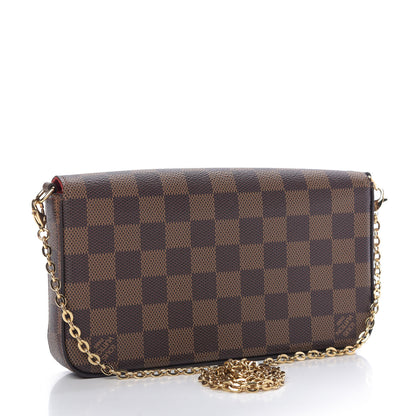 Louis Vuitton Damier Ebene Pochette Felicie Chain Wallet 3 of 11