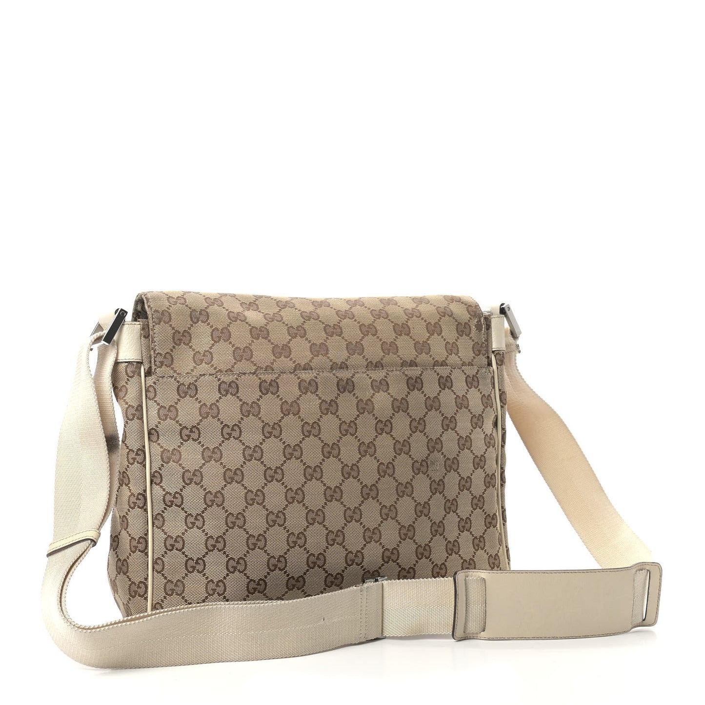 Monogram Small Flap Messenger Bag Beige Off White