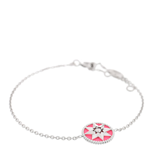 Christian Dior 18K White Gold Diamond Enamel Rose Des Vents